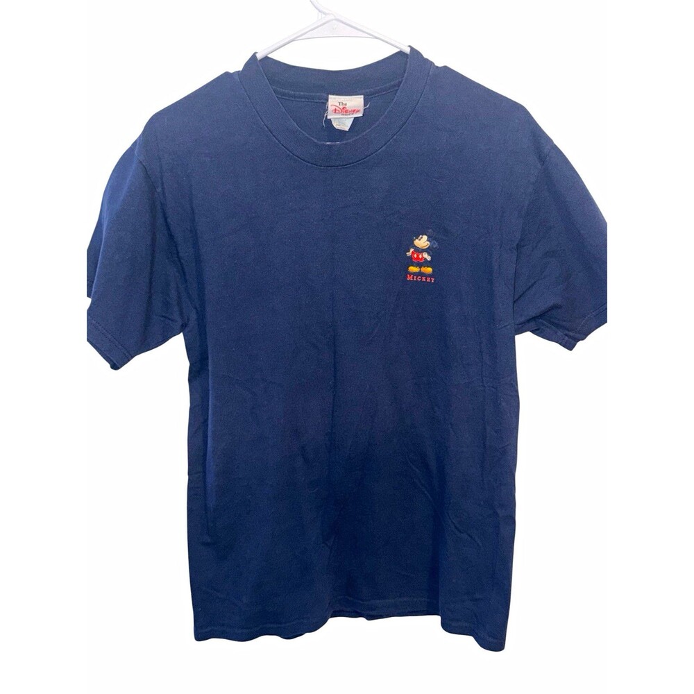 Disney Men's Blue Mickey Mouse Double-Sided Graphic Crew Neck T-Shirt Size small